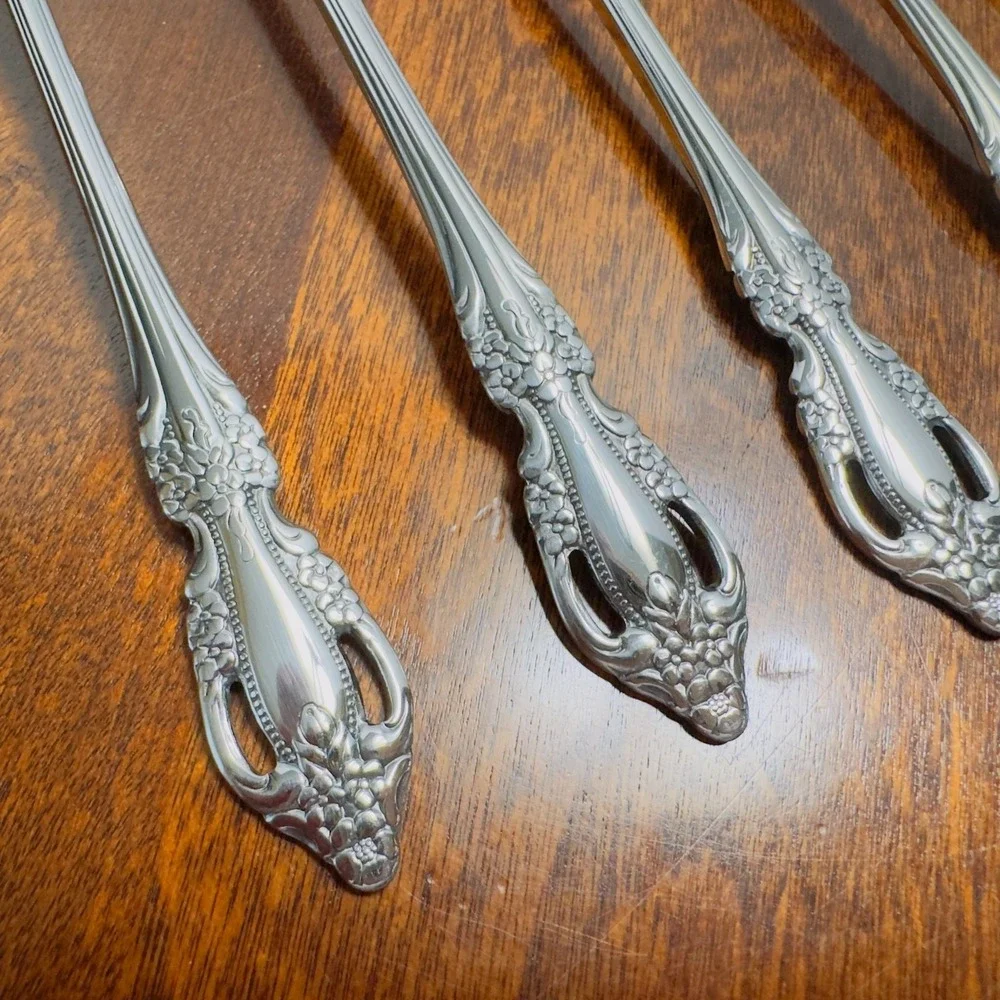 Oneida USA SAMANTHA Stainless Steel Flatware Lot of 5 Iced Tea Spoons